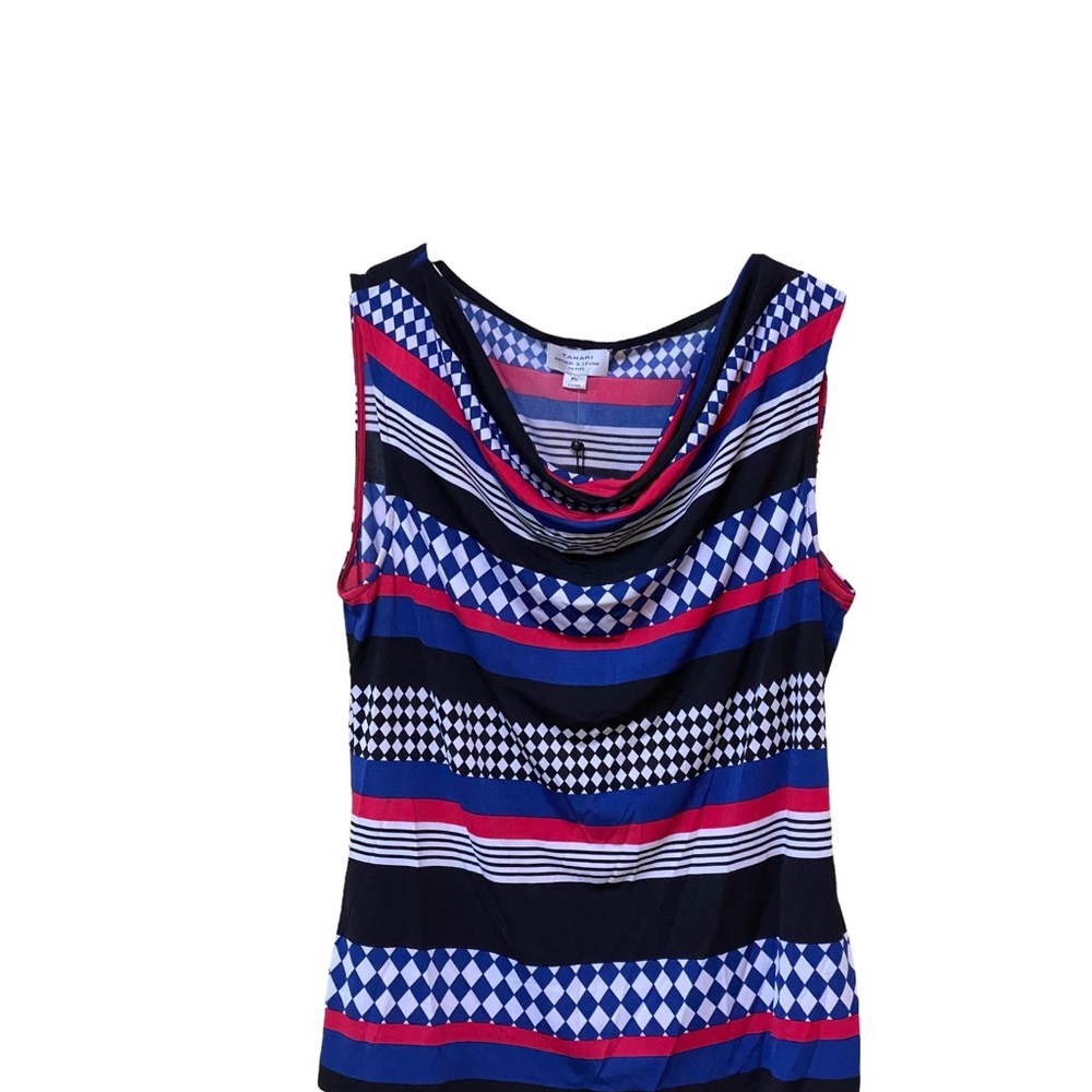 Tahari Patriotic Cowl-Neck Top